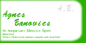 agnes banovics business card